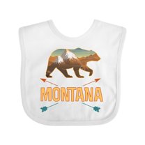 Inktastic Montana Vacation Bear Silhouette Boys or Girls Baby Bib