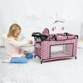 thumbnail image 2 of Bayer Design: Doll Travel Multi-Bed - Pink & White Stars - Playpen Care Center, Built-In Highchair & Mobile, Toy Accessory For Dolls Up to 18", Kid 3+, 2 of 7