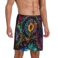 thumbnail image 2 of Rateoe Mandala Colorful Print Men's Lounge Shorts – Soft & Breathable Pajama Bottoms with Pockets, Elastic Waistband, Lightweight Sleepwear for Nightwear & Loungewear-Medium, 2 of 6