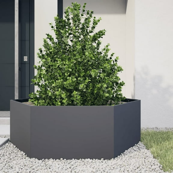 vidaXL Garden Planter Anthracite Steel Large Durable Garden Planter