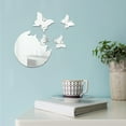 thumbnail image 5 of PPLoney Self-Adhesive Acrylic Wall Stickers - Decorative Mirror Art for Home Décor - Unique 3D Vase & Plant Design - Easy to Clean & Maintain(Silver), 5 of 6