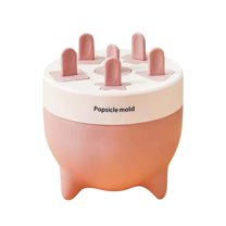Fiaya Women Ice Popsicle Tray with Lid, 1pc 6 Cavity Cylinder Square Triangle Ice Pop Maker, Homemade Ice Cream Mold for Party Yogurt Juice Smoothies (Pink)