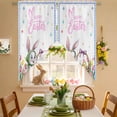 thumbnail image 2 of Happy Easter Swag Valance Curtains Watercolor Rabbits Chicken Eggs Floral Colored Plaid Rod Pocket Swag Curtains Small Window Treatments for Kitchen Bathroom Bedroom 36" W x 45" L, 2 Panels, 2 of 9