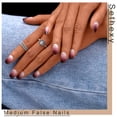 thumbnail image 3 of Press On Nails With Natural Feel, Acrylic Fake Nails That Are Easy To Trim And File, Offering A Professional Manicurist Experience At Home, 24Pcs, 3 of 7