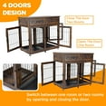 thumbnail image 4 of Double Dog Crate Furniture with 2 Drawers,Wooden Dog Crate End Table,2 Dogs Wooden Dog Cage Dog House for Small/Medium/Large, 4 of 9