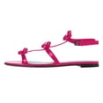 thumbnail image 3 of FSJ Women Sweet Bowknot Open Toe Flats Sandals T-Strap Buckle Gladiator Sandals Comfortable Party Dressy Shoes Size 5.5 Pink, 3 of 4