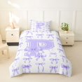 thumbnail image 2 of Manfei Cute Lavender Bow Tie Twin Bedding For Girls,Fashion Letter P Monogram Duvet Cover Set For Kids,Reversible,2pcs(No Comforter), 2 of 6