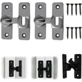 thumbnail image 1 of Cierres abatibles de aleación de aluminio, cerradura y pestillos de 90/180 grs, cerradura de puerta de seguridad con hebilla para jardín, ventana, gabinetes, baño (gris-2 piezas), 1 of 3