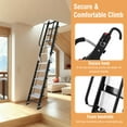 thumbnail image 5 of Qiyester Aluminum Loft Stairs Ladder Foldable Portable Anti-Slip Egress Attic Roof Ladders Floor-Mounted Stepladder with Handrails Hooks Load 330 lbs (10 Step), 5 of 10