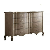 HomeRoots 64" Antique Taupe Solid And Manufactured Wood Eight Drawer Dresser