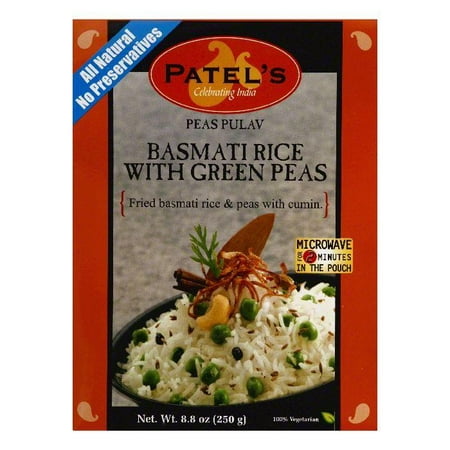 Patels Peas Pulav with Green Peas Basmati Rice, 8.8 OZ (Pack of