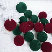 Twfbrm Velvet Christmas Balls 12ct Burgundy Red Flocked Christmas Tree Ball Ornaments Plastic Balls Xmas Decorative Hanging Ornaments Christmas Tree Decoration 6cm/2.36