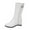 White, variant on PEASKJP Casual Boots for Women Mid Calf Chunky Heels Patent Leather Boots,White 41