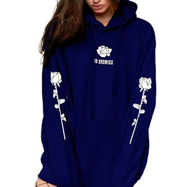 FOCUSNORM Women Plus Size Long Sleeve Hoody Hooded Sweatshirt Ladies