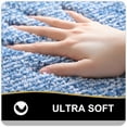 thumbnail image 3 of Smiry U-Shaped Luxury Bathroom Rugs, Ultra Soft and Absorbent Microfiber Contour Bath Rug, Non-Slip Machine Washable Toilet Rug, 24"x20", Blue and White, 3 of 7