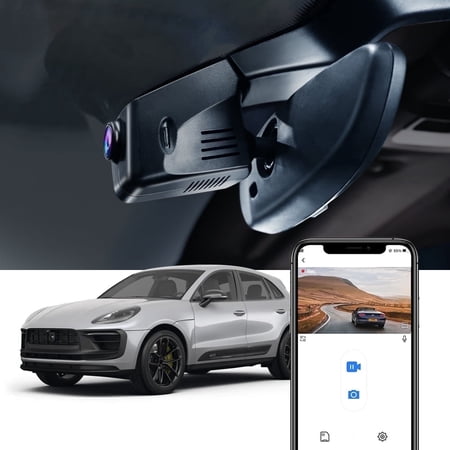 Fitcamx 4K Dash Cam Suitable for Porsche Macan 95B Panamera 970 Cayenne 958 92A E2 (Model B), OEM Factory Look, 2160P UHD Video, Built-in WiFi & APP, 64GB Card