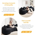 thumbnail image 3 of HUTWIFE Home Modern Solid Print Chenille Reclining Sofa with 4 Throw Pillows, Black, 3 of 6