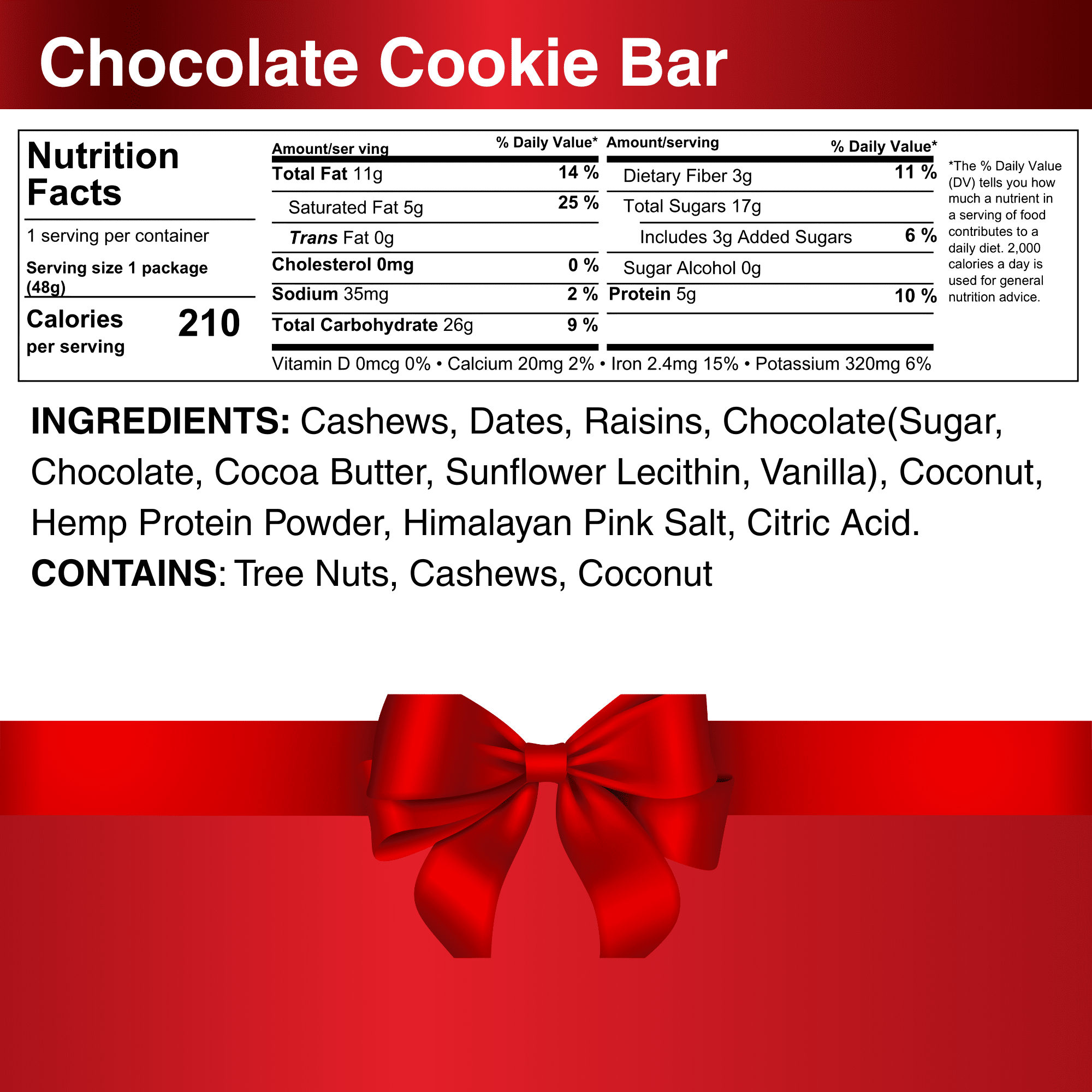Gluten Free Vegan Protein Bar- Dried Fruit & Nut Snack-No Bake Cookie- Chocolate Covered