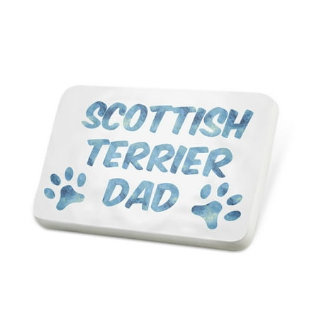 Porcelein Pin Dog & Cat Dad Scottish Terrier Lapel Badge – NEONBLOND