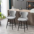 BTMWAY Bar Chairs Set of 2, Modern 180° Swivel Upholstered Bar Stools