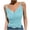#2Light Blue, variant on MYAOYINo Boundaries Womens Lace Trim Cami Ribbed Spaghetti Strap V-Neck Tank Top