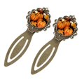 thumbnail image 2 of Maple leaf pumpkin Elegant Stainless Steel Vintage Copper- Set of 2 - Reading Accessories for Book Lovers, 2 of 5
