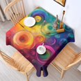 thumbnail image 2 of Colorful Tie Dye Circular Spiral Pattern Square Tablecloth,Waterproof Square Table Cover,Wipeable Spillproof Washable Table Cover for Home Kitchen Party Decor 52"x52"(132x132cm), 2 of 6