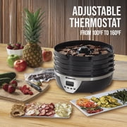 Mossy Oak 4 Tray Electric Food Dehydrator with Digital Timer, Adjustable Thermostat, 500 Watts