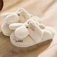 thumbnail image 2 of Xfvqtps Mens and Womens Couple Furry Slippers Fluffy Plush Little White Rabbit and Big Bad Wolf Memory Foam Thick Bottom Soft Sole Comfortable Non-Slip Warm Winter Home Slippers White-05, 2 of 9