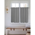 thumbnail image 6 of Kitchen Curtains 45 Inches length, Geometric Lattice, Window Treatment Curtain Drapes, Black Grey Classic Farmhouse Plaid Lightweight Window Panels for Living Room Bedroom, 52"x45", 2 Panels, 6 of 7