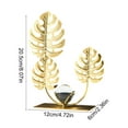 thumbnail image 3 of SPOORYYO Ginkgo Leaf Line Sculpture Decoration Crystal Ball Base Art Statue Home Office Desk Bookshelf Tea Room Living Room Festival Ornament, 3 of 6