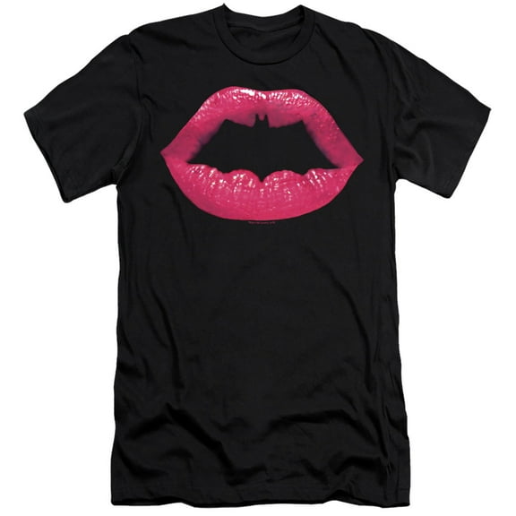 Batman Bat Kiss S/S Adult 30/1 T-Shirt Black