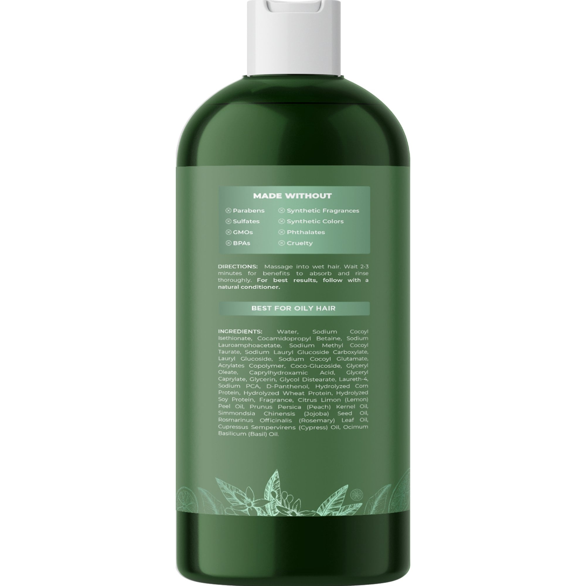 Clarifying Shampoo for Oily Hair and Scalp - Degrease Deep Cleansing Shampoo Build Up Remover with Rosemary Oil for Greasy Hair & Scalp - Vegan Color Safe Sulfate Paraben & Cruelty Free (16 Fl Oz)