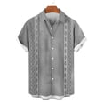 thumbnail image 5 of Xcmzpl Men's Stylish Casual Printed Short Sleeve Button Down Shirts Lapel Collar Summer Vacation Beach Tropical Hawaiian Shirt Gray XL, 5 of 7