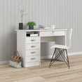 thumbnail image 3 of Tvilum Walden 5 Drawer Office Desk with 1 Locking Drawer for Adults, White, 3 of 23