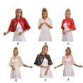 thumbnail image 4 of Sonducket Chal de boda ligero y elegante para novia, capa floral, chales para regalo de vestido de noche Accesorios de disfraces Rojo, 4 of 6