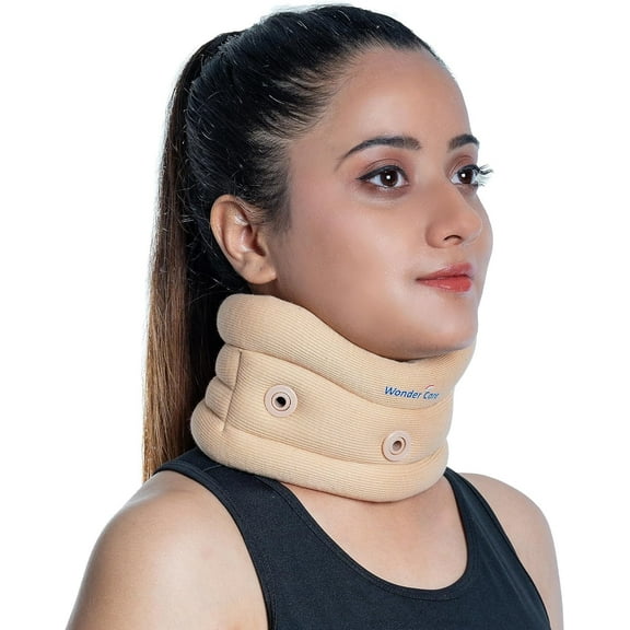 Wonder Care Soft Cervical Collar Adjustable Collar Neck Support Brace Neck Support Soft Neck Collar Neck Brace for Neck Pain and Support for Women & Men-S