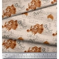thumbnail image 2 of Soimoi White Japan Crepe Satin Fabric Text & Europe Map Travel Print Fabric by the Yard 42 Inch Wide, 2 of 5