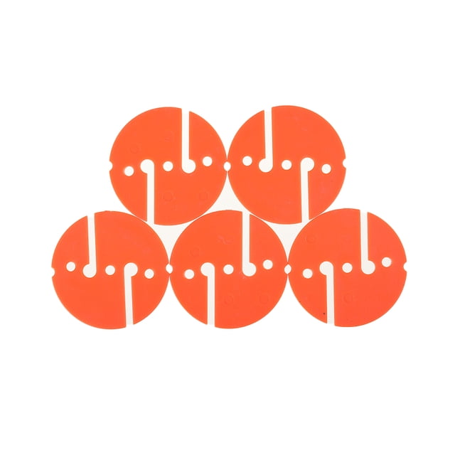 Wosthever 5 uds logotipos redondos de plástico seguro señal recordatorio pequeño ligero portátil señal Universal para buceo bajo el agua Deportes acuáticos Naranja