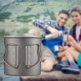 thumbnail image 4 of Vaso de agua de titanio para camping de 400 ml con asa plegable y tapa., 4 of 7