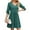 Green, variant on ZZwxWA Women's Casual V Neck Mid Sleeve Tunic Dress 2025 Smocked High Waist A-Line Tiered Mini Dresses