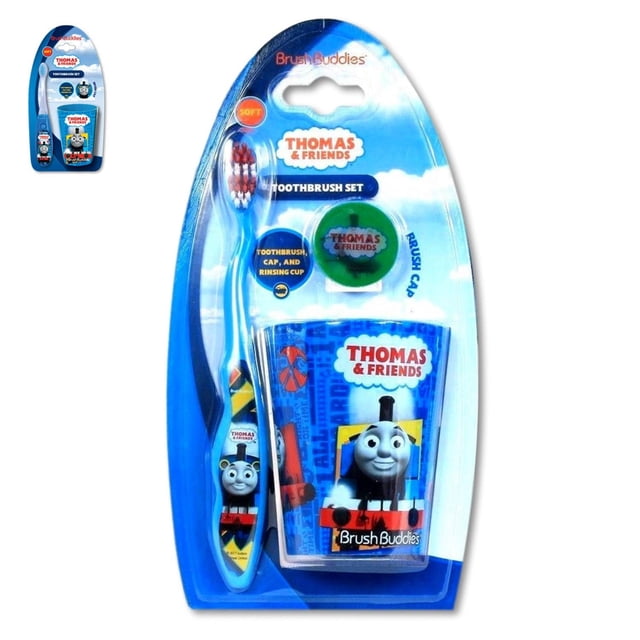 Thomas The Train Travel Kit with Thomas and Friends Toothbrush, Rinsing Cup, and Cap