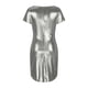 thumbnail image 5 of Puntoco Vestido De Manga Corta Con Cuello En V, Color Sólido Informal Para Mujer, Sexy, Con Escote En V Y Abertura En La Cadera, Gris L, 5 of 6