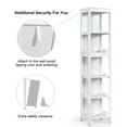 thumbnail image 3 of Tall Bathroom Storage Cabinet, 57" Multifunctional Bathroom Floor Cabinet with 3 Tier Shelves and 2 Drawers, Wooden Free-Standing Tower Rack (White, 12"D x 12"W x 57"H), 3 of 5