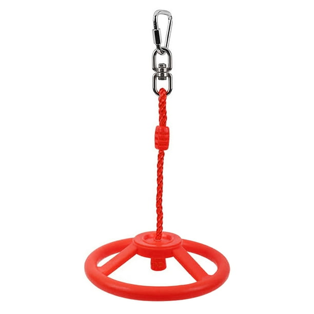 Eigraketly Volante Columpio Colgando Anillo giratorio Exterior Interior Patio trasero Cuerda de escalada Hebilla Kit Ejercicio de entrenamiento Escalada Rojo
