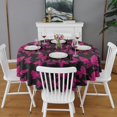 thumbnail image 2 of Black Pink Butterfly Pattern Round Tablecloth 60"x60",Wrinkle Wipeable Table Cloth for Kitchen Dining Room Picnic Patio Party, 2 of 6