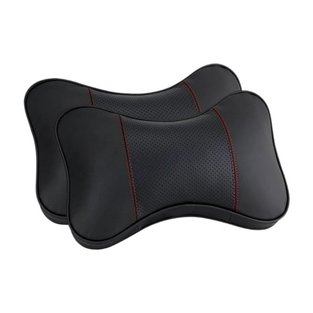 2 piezas de almohada para el cuello del coche, almohada para reposacabezas de coche, accesorios automotrices, cojín suave para reposacabezas, soporte Negro