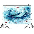 thumbnail image 1 of BSDHOME 7x5ft Cute Animal Backdrops, Watercolor Whale Photography Backdrops Polyester Photo Background Studio Props, 1 of 3