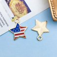 thumbnail image 4 of TNOBHG Necklace Pendants 16 Pcs Heart Star Flag Shape American National Flag Print Necklace Diy Accessory Drip Oil Pendants, 4 of 8