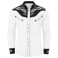 thumbnail image 4 of Boys Western Cowboy Print Shirt Long Sleeve Button Down Casual Top for Kids and Youth for Summer Style White 140, 4 of 4
